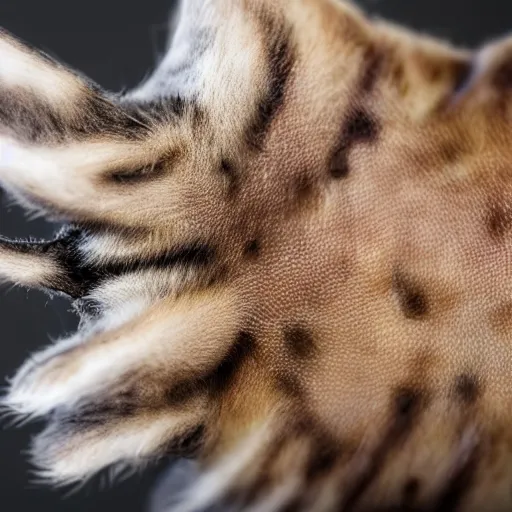 Prompt: hyperrealistic close up on cat paw, super detailed, sharp details, photorealistic, 4k render