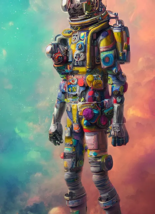 Image similar to detailed full body concept art illustration colorful pastel painting of an anthropomorphic space pilot in full intricate clothing, ultra detailed, digital art, octane render, 4K