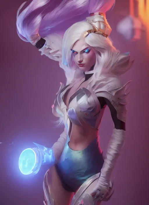 Image similar to powder, from league of legends, hyper detailed, digital art, trending in artstation, cinematic lighting, studio quality, smooth render, fluorescent skin, unreal engine 5 rendered, octane rendered, art style by klimt and nixeu and ian sprigger and wlop and krenz cushart