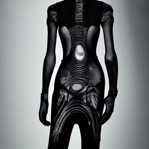 Image similar to giger hugo boss high fashion