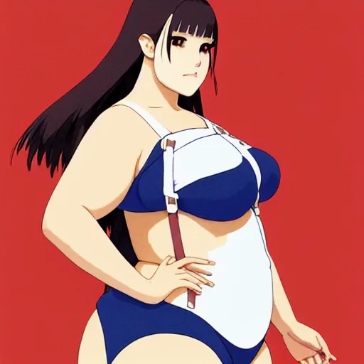 Image similar to a beautiful plus sized model japanese natalie portman, alluring plus sized model with brown skin, wearing mayan leotard with overalls, street fashion hip hop style with mayan patterns, aztec street fashion, gapmoe yandere grimdark, trending on pixiv fanbox, painted by greg rutkowski makoto shinkai takashi takeuchi studio ghibli, akihiko yoshida