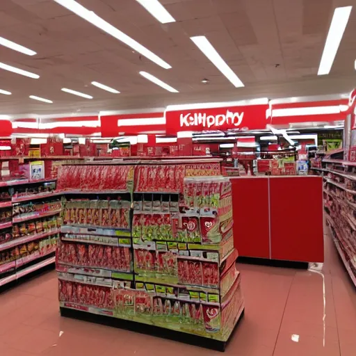 Prompt: ketchup flood, in a target store