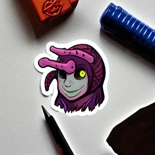 Image similar to cute d & d tiefling character sticker