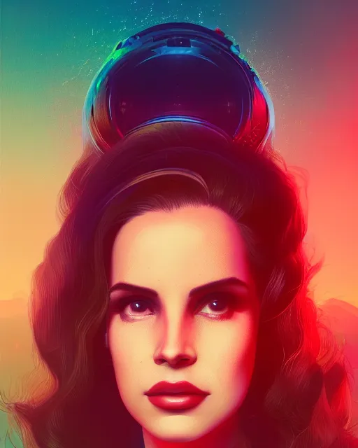 Image similar to portrait of lana del rey as a cyborg. intricate abstract. intricate artwork. by tooth wu, wlop, beeple, dan mumford. octane render, trending on artstation, greg rutkowski very coherent symmetrical artwork. cinematic, hyper realism, high detail, octane render, 8 k, iridescent accents