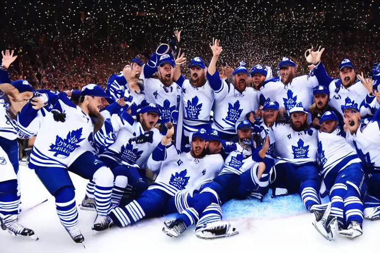 Image similar to The Toronto Maple Leafs winning the Stanley Cup, photo, 4K