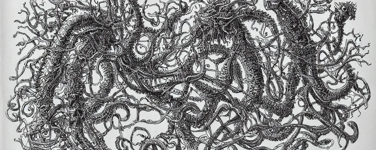 Prompt: sea monster by Ernst Haeckel