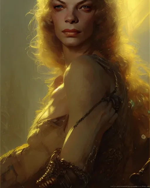 Prompt: gorgeous young lauren bacall, fantasy character portrait, ultra realistic, concept art, intricate details, highly detailed by greg rutkowski, gaston bussiere, craig mullins, simon bisley