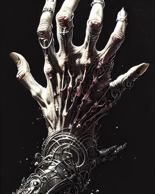 Image similar to human hand anatomy for artists fantasy character portrait, ultra realistic, cinematic, concept art, wide angle, intricate details, hologram, highly detailed by greg rutkowski, aaron horkey, gaston bussiere, craig mullins, simon bisley, arthur rackham