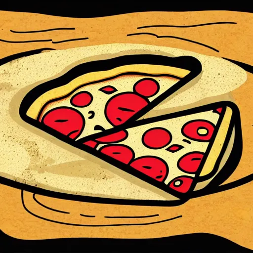 Prompt: vector illustration of pizza by van Gogh