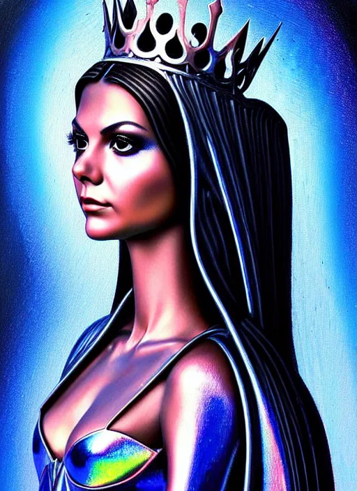 Image similar to metal statue of Victoria Justice as the down-to-earth princess of sorrowful tears. ultra detailed painting at 16K resolution and amazingly epic visuals. epically beautiful image. amazing effect, image looks gorgeously crisp as far as it's visual fidelity goes, absolutely outstanding. vivid clarity. ultra. iridescent. mind-breaking. mega-beautiful pencil shadowing. beautiful face. Ultra High Definition. godly shading. amazingly crisp sharpness. photorealistic film cel processed twice..