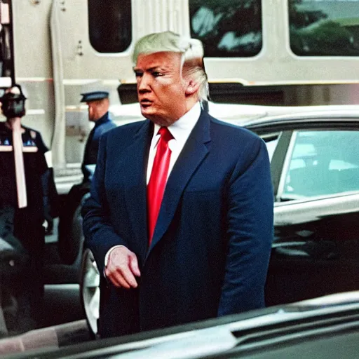 Prompt: photo of donald trump being raided by fbi, cinestill, 800t, 35mm, full-HD