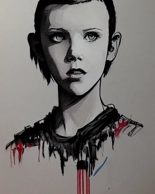 Image similar to marker sketch of millie bobby brown by yoji shinkawa