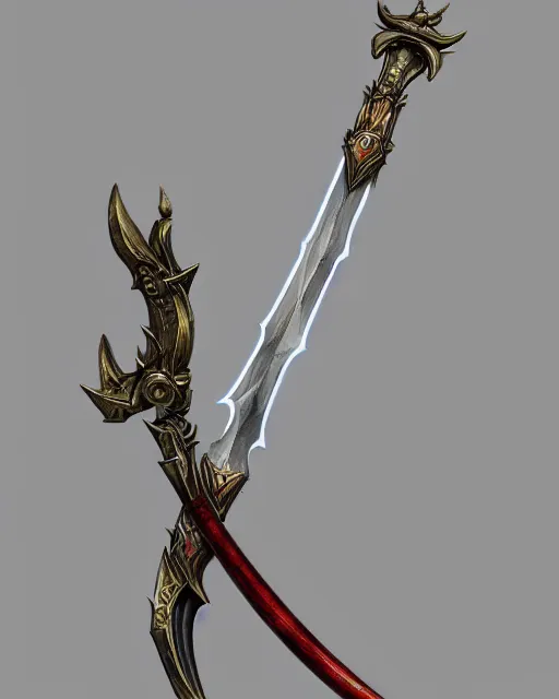 Image similar to realistic concept art of magic infused longbows weapon, mideival, detailed, 1 4 5 0, delicate, hyper realism, ultra realistic, 8 k