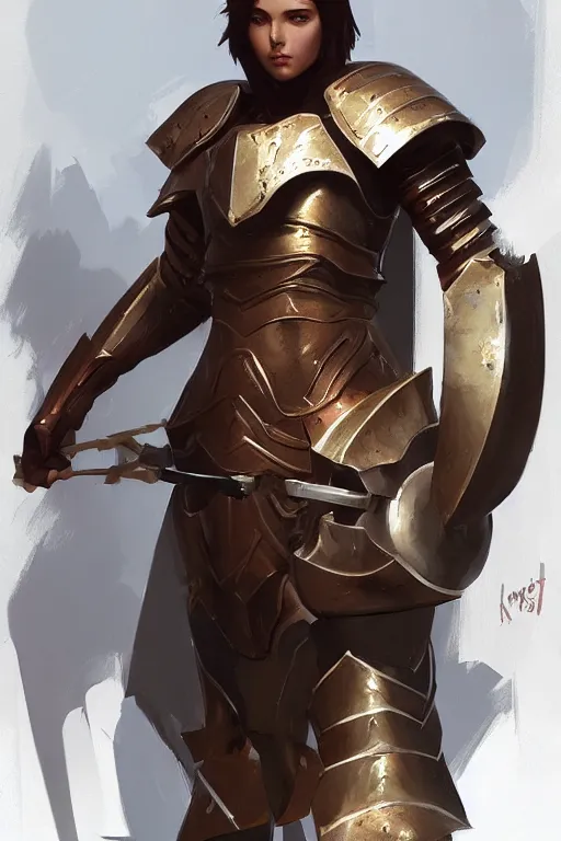 Image similar to Gorgeous armor byzantine warrior by ilya kuvshinov, krenz cushart, Greg Rutkowski, trending on artstation