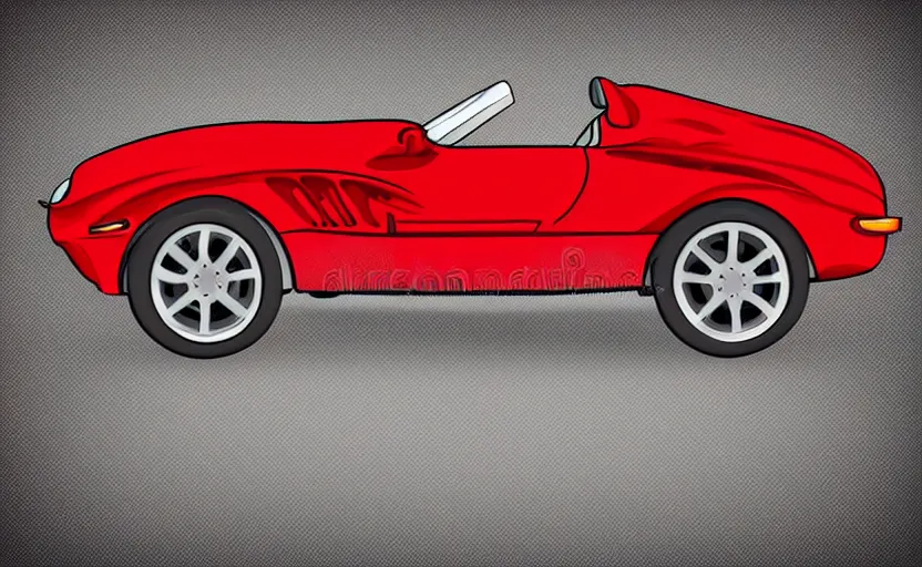 Image similar to Red Hot European Style Sports Car, Cartoon, Caricature, Airbrush, Vector Illustration Pro Vector, 8k