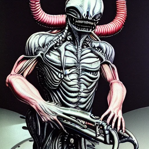 Prompt: giger become a xenomorph