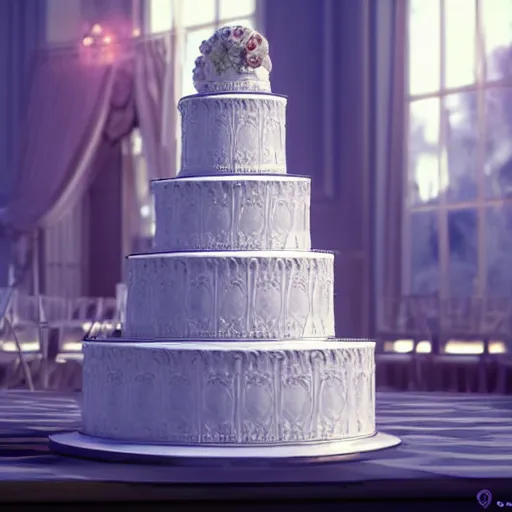 Image similar to hyperrealistic wedding cake themed like mario kart, stunning 3 d render inspired by istvan sandorfi & greg rutkowski & mike judge, perfect symmetry, dim volumetric cinematic lighting, 8 k octane comprehensive render, extremely mega hyper - detailed and lifelike attributes & atmosphere, intricate, realistic flesh texture, masterpiece, artstation, stunning,