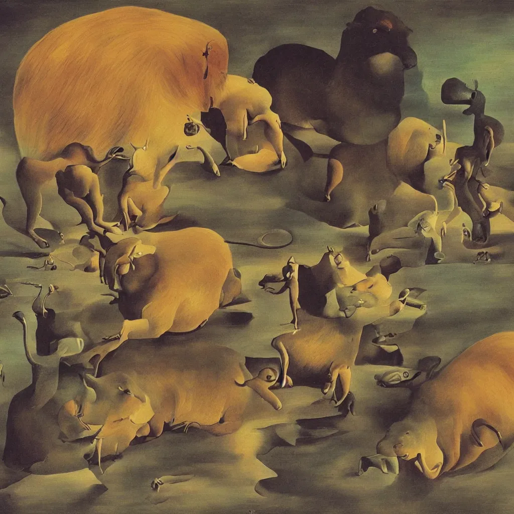 Prompt: capybara, salvador dali painting