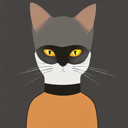 Prompt: a cat as a ninja, digital art, portrait,