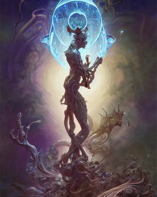 Prompt: a single floating wand, tarot card, fantasy composition made of fractals, ultra realistic, wide angle, intricate details, the fifth element artifacts, highly detailed by peter mohrbacher, hajime sorayama, wayne barlowe, boris vallejo, aaron horkey, gaston bussiere, craig mullins