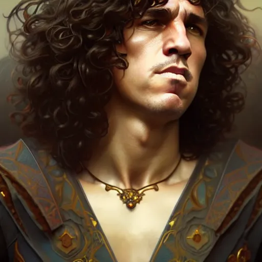 Prompt: Carles Puyol, closeup, D&D, fantasy, intricate, elegant, highly detailed, digital painting, artstation, concept art, matte, sharp focus, illustration, art by Artgerm and Greg Rutkowski and Alphonse Mucha