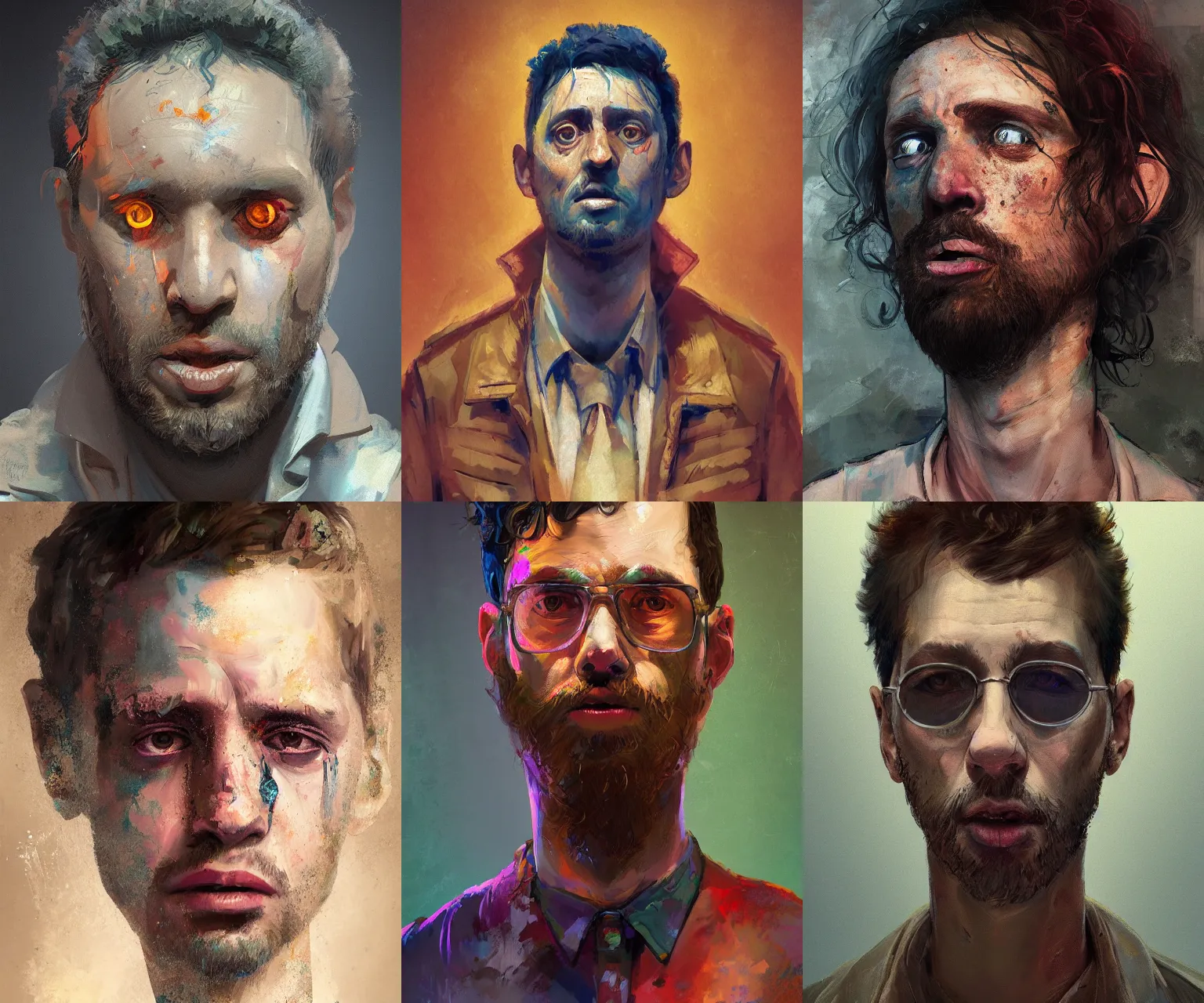 Prompt: disco elysium character portrait of a an addict, expressionism, artstation, trending, by aleksander rostov, jenny saville, rembrandt, alex kanevsky, wassily kandinsky