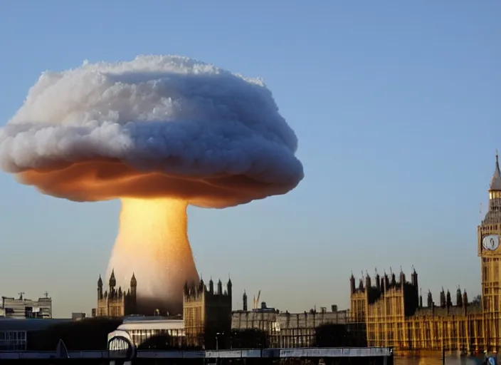 Image similar to nuclear mushroom cloud over london