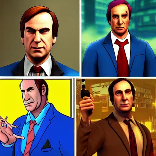 Image similar to saul goodman in various video games