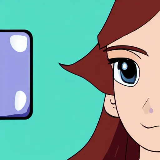 Prompt: a girl character has two bar soap as her eyes