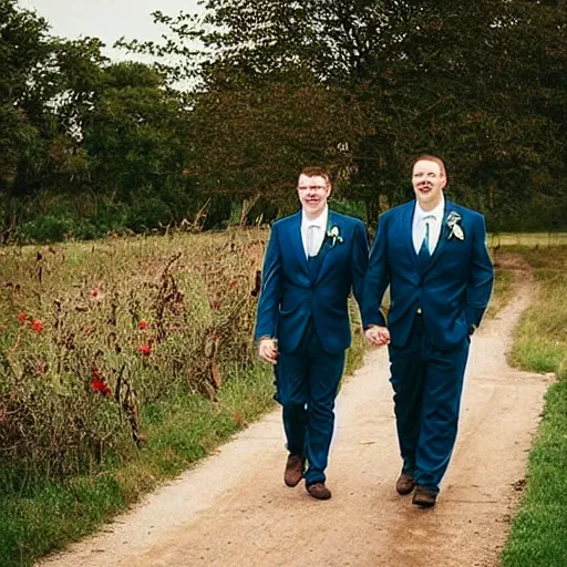 Prompt: “ a tractor getting married, walking down the aisle, wedding photography ”