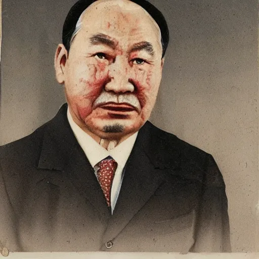 Image similar to a realistic portrait of abai kunanbayev in a modern city