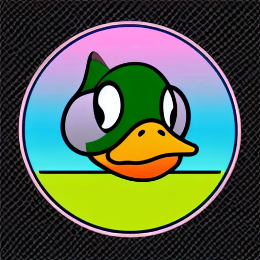 Image similar to portrait of a duck, sticker, highly detailed, colorful, illustration, smooth and clean vector curves, no jagged lines, vector art, smooth