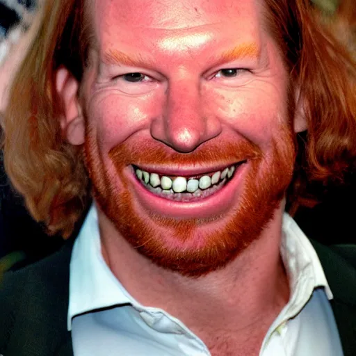Prompt: Aphex Twin smiling, award winning photo, golden hour