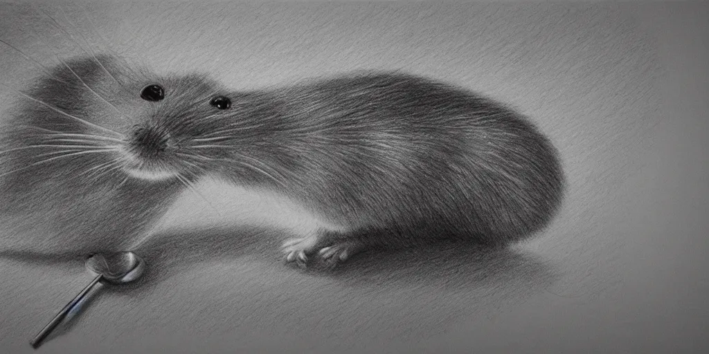 Image similar to a beautiful pencil drawing of exactly one!!! mouse; masterpiece; extremely highly detailed; ultra-realistic; trending on artstation