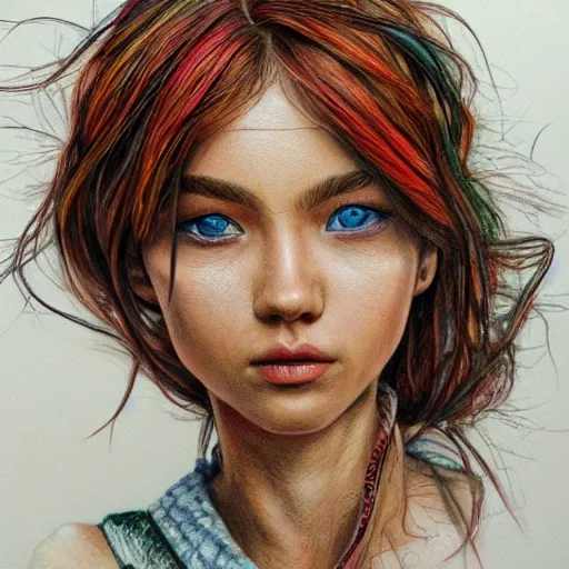 Image similar to Colored pencil art, highly detailed, artstation