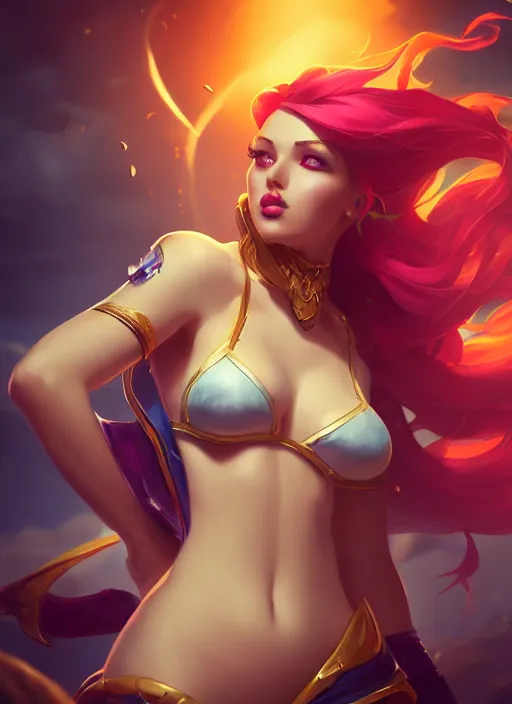 Prompt: handsome miss fortune from league of legends, half body shot, path traced, octane render, highly detailed, high quality, digital painting, hd, alena aenami, lilia alvarado, shinji aramaki, karol bak, alphonse mucha, tom bagshaw