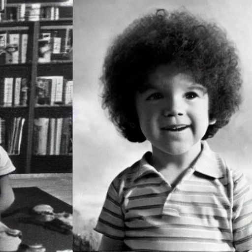 Image similar to bob ross as a child
