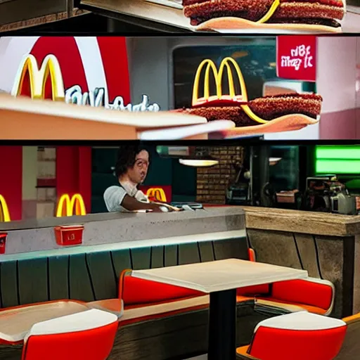 Image similar to Mcdonalds in the upside down from stranger things