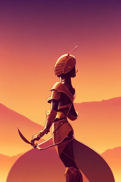 Prompt: smooth knight, desert colors, centered median photoshop filter cutout vector behance hd by artgerm, jesper ejsing, by rhads, makoto shinkai and lois van baarle, ilya kuvshinov, rossdraws, illustration, art by ilya kuvshinov and gustav klimt