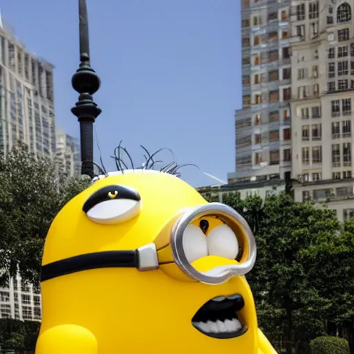 Image similar to jeff koons sculpture of a minion