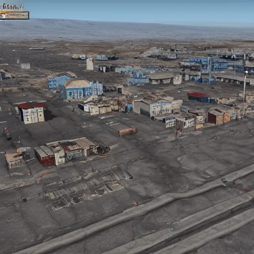 Image similar to norilsk russian city, street view, final fantasy xiv, lunar soil, moonwalker photo, city street on the moon, a detailed image of a future norilsk - game rendered, 4 k, detailed