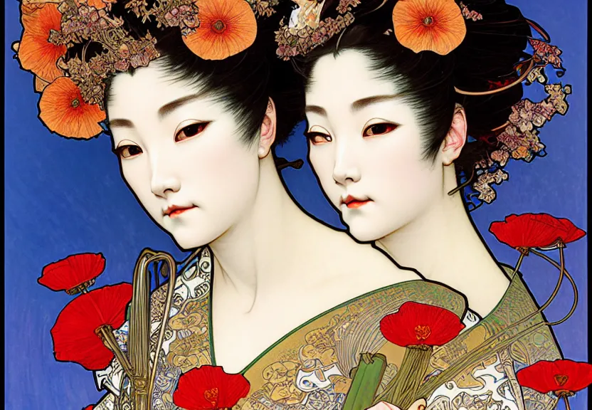 realistic detailed face portrait of a divine geisha | Stable Diffusion ...