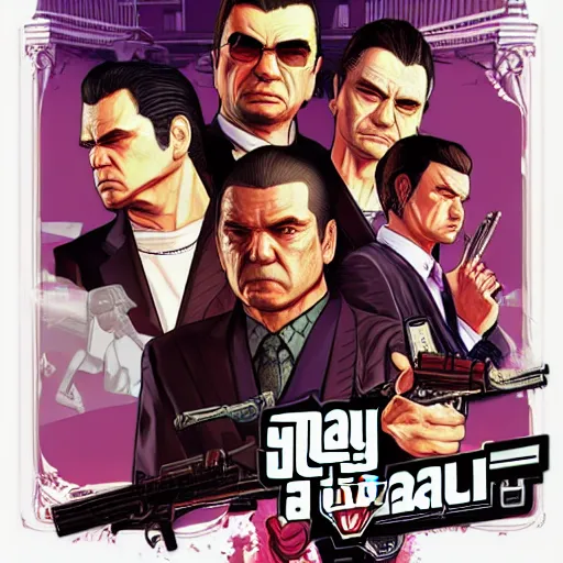 Image similar to grand theft auto 5 artwork of tokyo yakuza, stephen bliss, anthony mcbain, roxie vizcarra