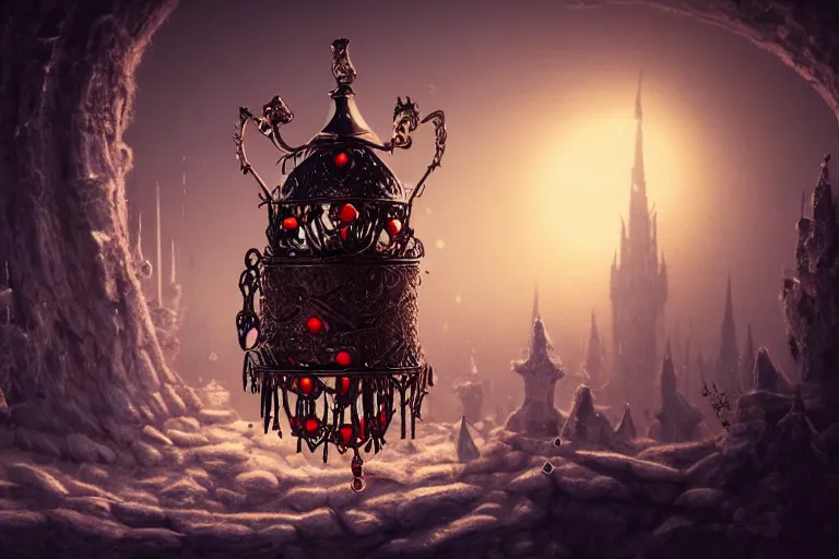 Prompt: an extremely detailed concept art of a gothic fantasy jingle bell infused with magic, trending on artstation, digital art, 4 k, intricate, octane render, sharp focus