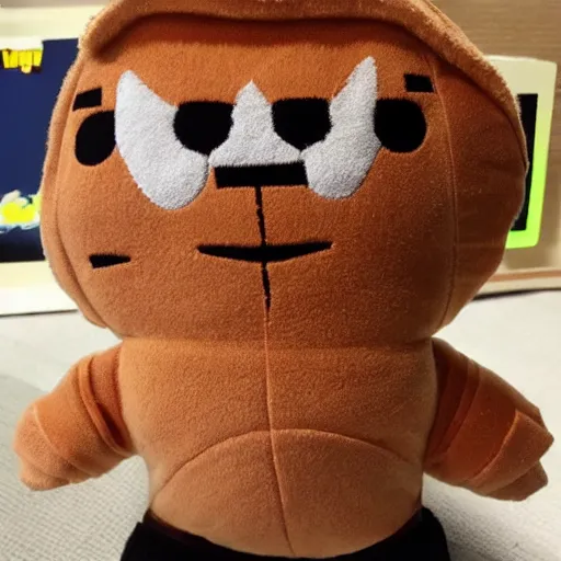 Image similar to jonesy from the video game fortnite as a plush