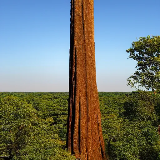 Prompt: the tallest tree in the horizon view
