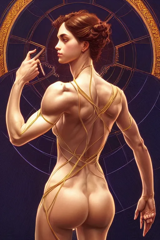 Prompt: symmetry!! intense fanart of 5 / 7 back pose of venus, protagonist, intricate, elegant, highly detailed, my rendition, digital painting, artstation, concept art, smooth, sharp focus, illustration, art by artgerm and greg rutkowski and alphonse mucha