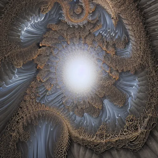 Prompt: Intricate digital art of a fractal explosion by tomasz alen kopera and Justin Gerard, intricate, ominous, highly detailed, details in details, artstation, volumetric lighting, micro details, concept art, smooth, centered, sharp focus, illustration, Alex Grey, Peter Mohrbacher, Joseph Christian Leyendecker, ray tracing, 8k