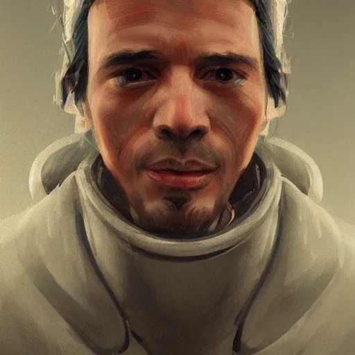 Image similar to concept art of scientist by jama jurabaev, portrait, scifi, extremely detailed, trending on artstation, high quality, brush stroke