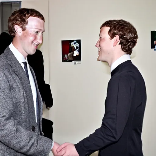 Image similar to mark zuckerberg and michael jackson shaking hands